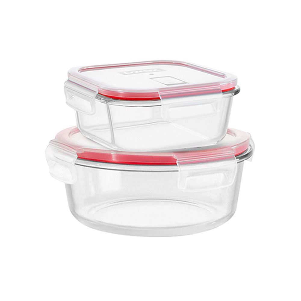 Set Tapers Pyrex Easy Vent Redondo 900ml+Cuadrado 500ml - 300490